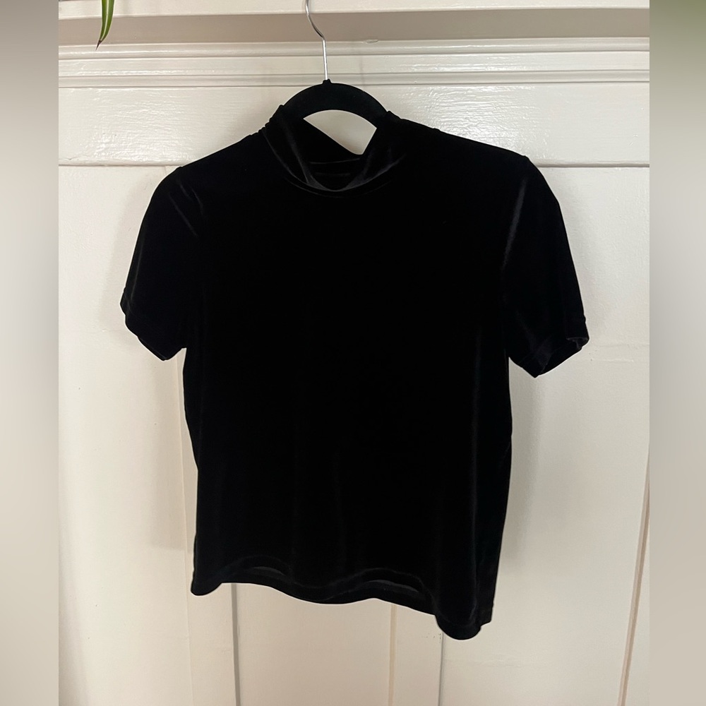 Madewell velvet mock neck tee
